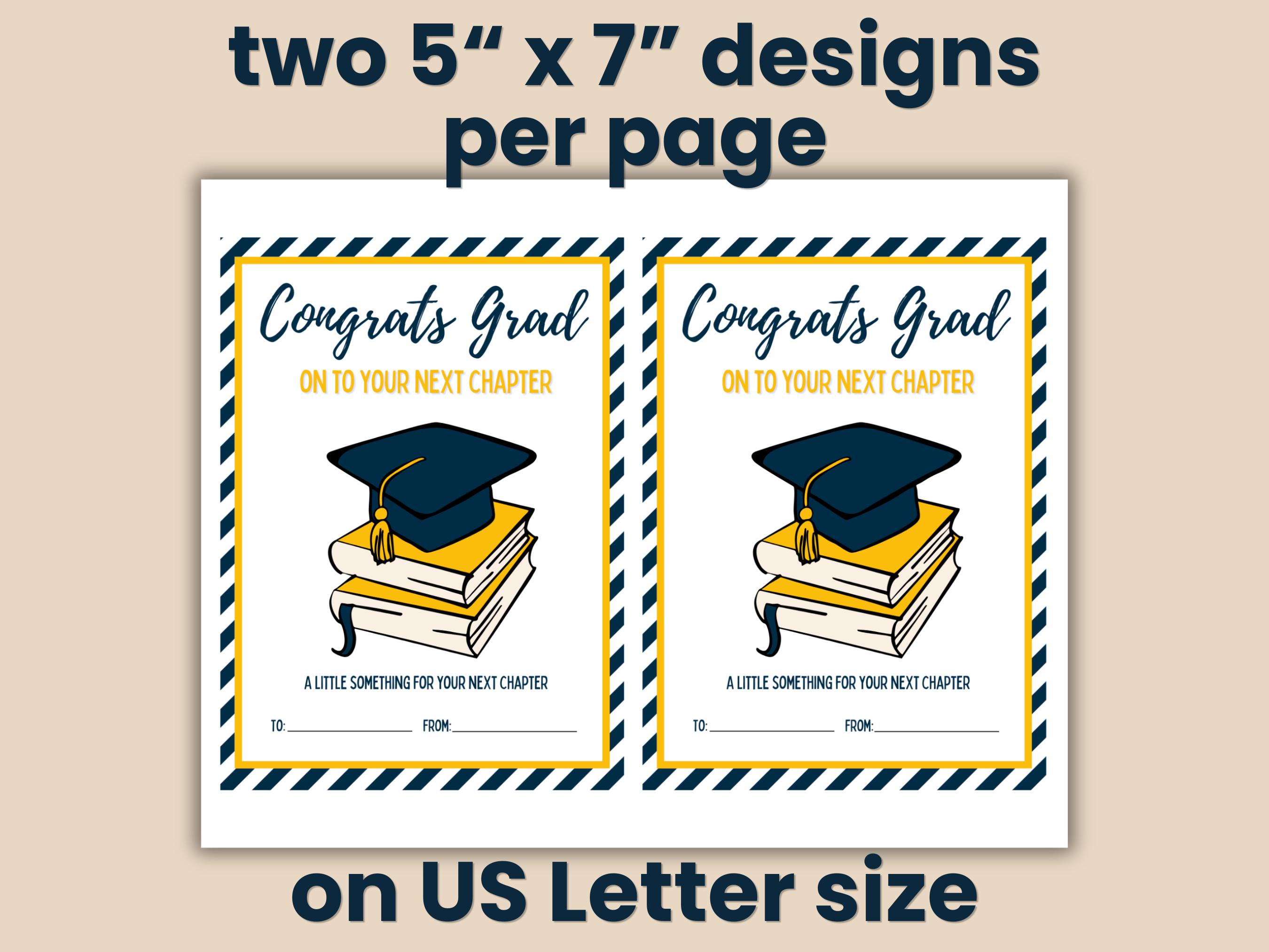 Printable Graduation Gift Card Holder, Congrats Grad, on to the Next ...