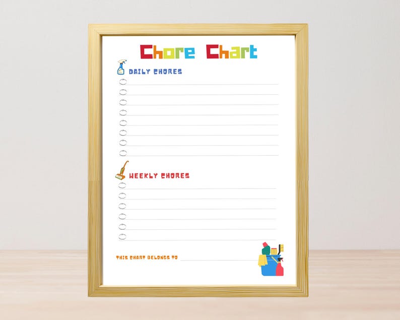 Kids Chore Chart Editable Printable – Daily & Weekly Routine Tracker ...