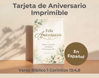Carte d'anniversaire espagnole, 5 x 7 pouces imprimables, verset de la Bible JW amour (téléchargement instantané)