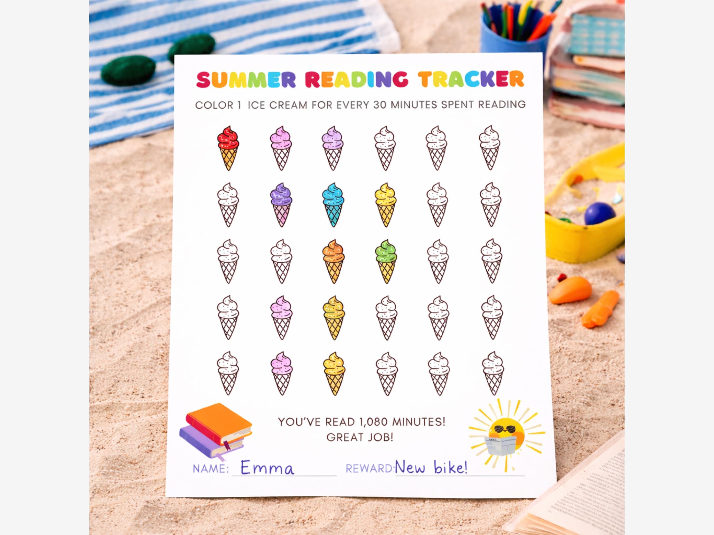 Summer Reading Tracker for Kids | 30 Minute Reading Challenge ...