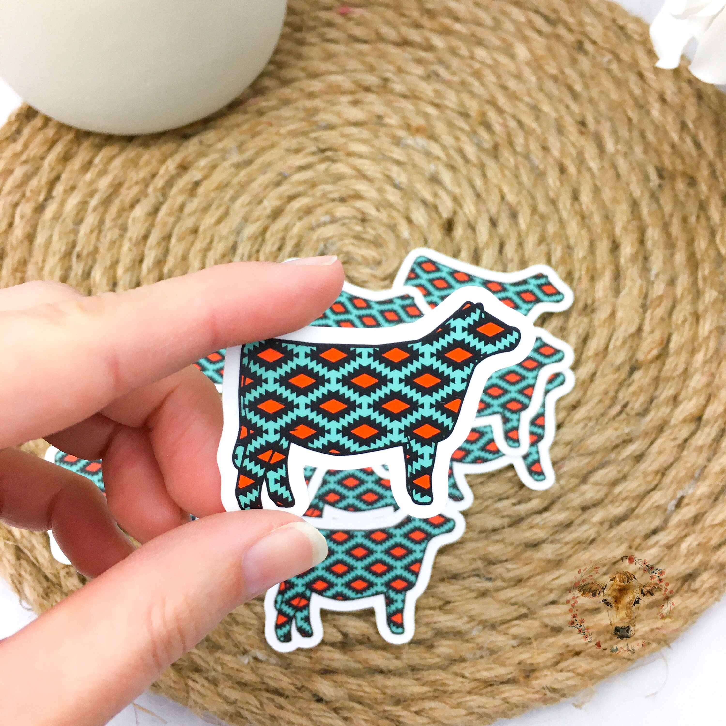 Aztec Mini Show Heifer Vinyl Sticker, Weather Proof Sticker ...