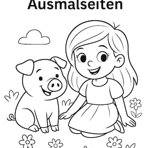 Mia & Rosa – Ausmalbilder für Kinder | Tierfreundschaft | PDF zum Ausdrucken