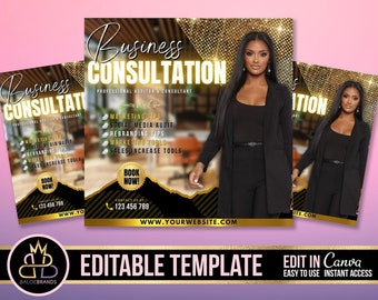 Business Consultation flyer, Business Flyer, Business training Workshop Template DIY Boss babe Template Female Entrepreneur flyer Coaching