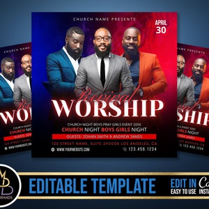Church Conference Flyer, Editable Template, DIY revival Church Service Flyer Sunday Pastor Service Invite, Church Invitation Preacher Church
