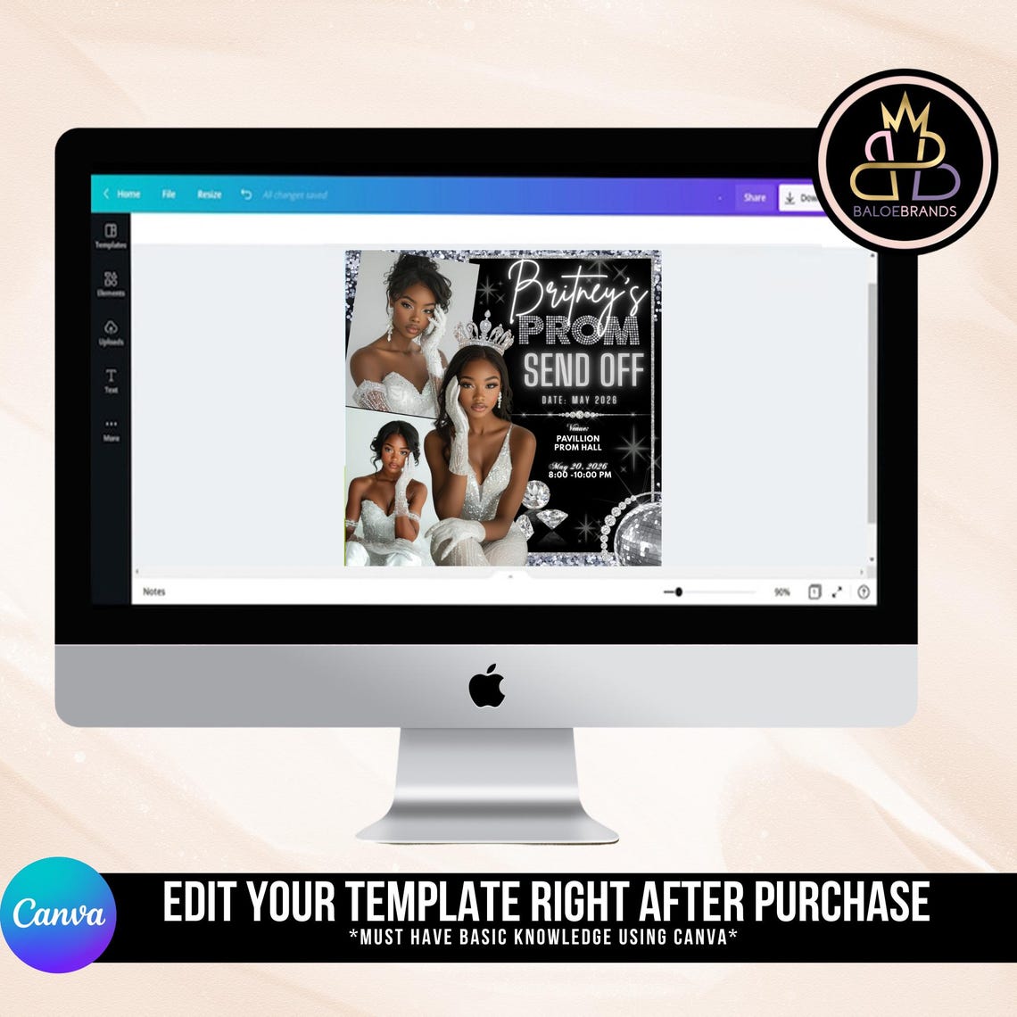 Prom Send off Flyer, DIY Prom Flyer, Prom Canva Template, Prom Send Off ...