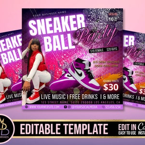 Editable Sneaker Ball Party, Sneaker Ball Invite, Sneaker Ball ...