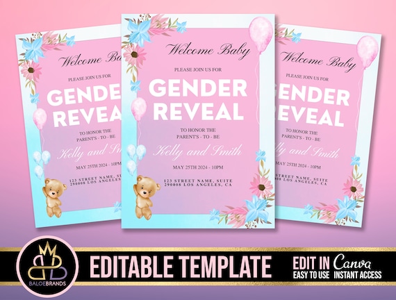 Gender Reveal Invitation Baby Shower Announcement Invite Etsy Singapore