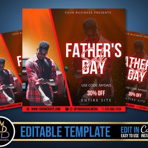 Father&#39;s Day Sale Flyer, Fathers day Editable Social Media Flyer, DIY Canva Template, Father Fathers Dad Sale Flyer Best Dad Flyer Fathers