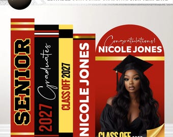 Custom Graduation Decor, Graduation Books Editable Canva, Graduate Panel Board, Grad Arch Foam Board, Backdrop Banner Prom Homecoming Arch