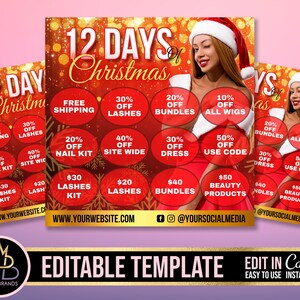 Christmas Sale Flyer, Christmas Flyer, Holiday instagram social media Flyer, Holiday Flyer, Sale Flyer, Event Flyer, Lash Flyer, Hair Flyer