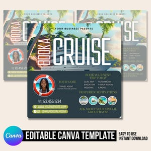 Cruise trip Flyer, Cruise Vacation Business Trip Template Boat Yacht Invitation Editable Canva Invite Party Invitation birthday Social Media