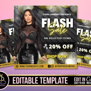 Editable Social Media Flyer Canva, DIY Mega Sale Available Flyer, Sale hair fashion beauty nails FLYER, Promo Flyer, Huge Sale, Flash Sale