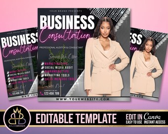 Business Consultation flyer, Business Flyer, Business training Workshop Template DIY Boss babe Template Female Entrepreneur flyer Coaching