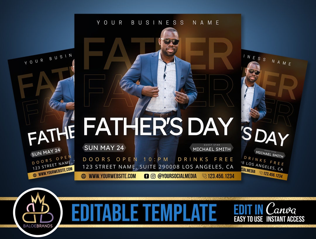 Father's Day Event Flyer Fathers Day Editable Social Etsy