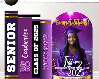 Custom Graduation Decor, Graduation Books Editable Canva, Graduate Panel Board, Grad Arch Foam Board, Backdrop Banner Prom Homecoming Arch