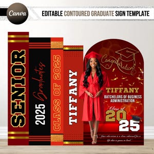 Benutzerdefinierte Abschlussdekoration, Abschlussbücher bearbeitbar Canva, Graduate Panel Board, Grad Arch Foam Board, Backdrop Banner Abschlussball Heimkehr Bogen
