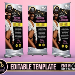 Retractable Banner Template Canva, Roll Up Banner Editable Template, DIY Retractable Banner, Pop Up Banner Pop Up Shop Custom Roll Up Banner
