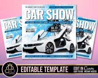 Auto Business Event, Editable Social Media Flyer, Car Show Event Invitation, Car Sale Template Flyer, DIY Canva Event Flyer, Car Party Show