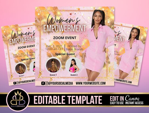 Empowerment Flyer, Women's Conference Flyer, Event Flyer, Editable Social Media Flyer Canva, DIY Instagram Flyer, Social Media Post Template