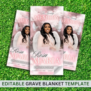 Modello di coperta per tomba commemorativa, coperta per tomba commemorativa modificabile, modifica con Canva, copertura per tomba personalizzata, coperta per tomba per adulti, download istantaneo