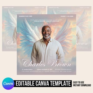 Memorial Funeral Announcement Flyer, Funeral Announcement Template, Funeral Invite Invitation, Rest In Peace Editable Flyer Loving Memory