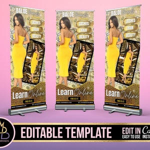 Retractable Banner Template Canva, Roll Up Banner Editable Template, DIY Retractable Banner, Pop Up Banner Pop Up Shop Custom Roll Up Banner