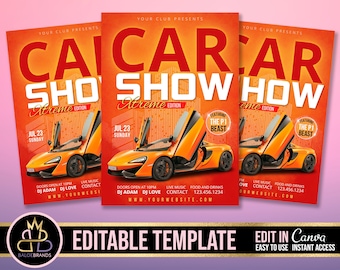 Auto Business Event, Editable Social Media Flyer, Car Show Event Invitation, Car Sale Template Flyer, DIY Canva Event Flyer, Car Party Show