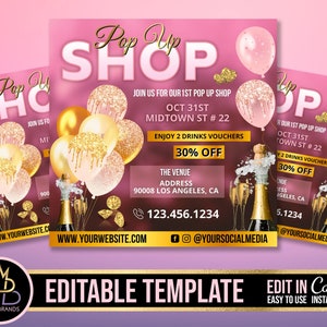 Editable Social Media Flyer, DIY Canva Template Editable Canva Template, Pop up Shop Flyer Pop Up Shop Holiday Christmas DIY Flyer Template