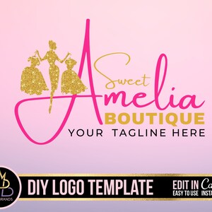 BOUTIQUE LOGO TEMPLATE, Canva Template, Editable Logo, Canva Logo, store logo, Logo design, Premade logo, Logo Template Boutique Logo Diy