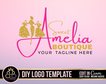 BOUTIQUE LOGO TEMPLATE, Canva Template, Editable Logo, Canva Logo, store logo, Logo design, Premade logo, Logo Template Boutique Logo Diy