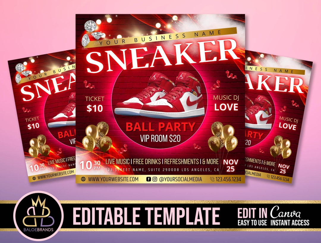 Editable Sneaker Ball Gala, Sneaker Ball Invite, Sneaker Ball Gala