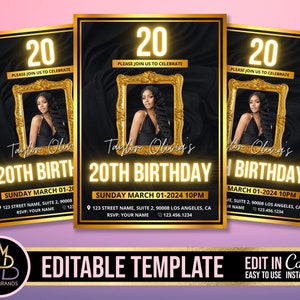 Editable Birthday Invitation, DIY Canva Template, Birthday Party Invite, Editable Canva Template, Birthday flyer, Birthday Invitation Invite