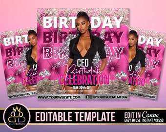 Editable Social Media Flyer, DIY Canva Template, Editable Canva Template, Birthday CEO flyer, Sale Template Edit yourself, Instant Download