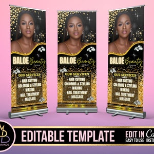 Retractable Banner Template Canva, Roll Up Banner Editable Template, DIY Retractable Banner, Pop Up Banner Pop Up Shop Custom Roll Up Banner