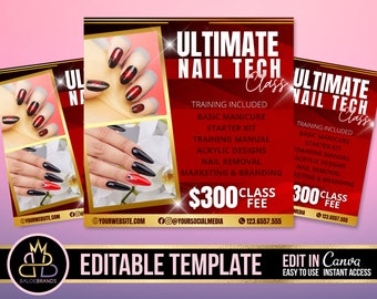 Editable Social Media Flyer, Nail Flyer Training course, Nails training Class Nail appointment FLYER Nail Technician Flyer Esthetician Flyer