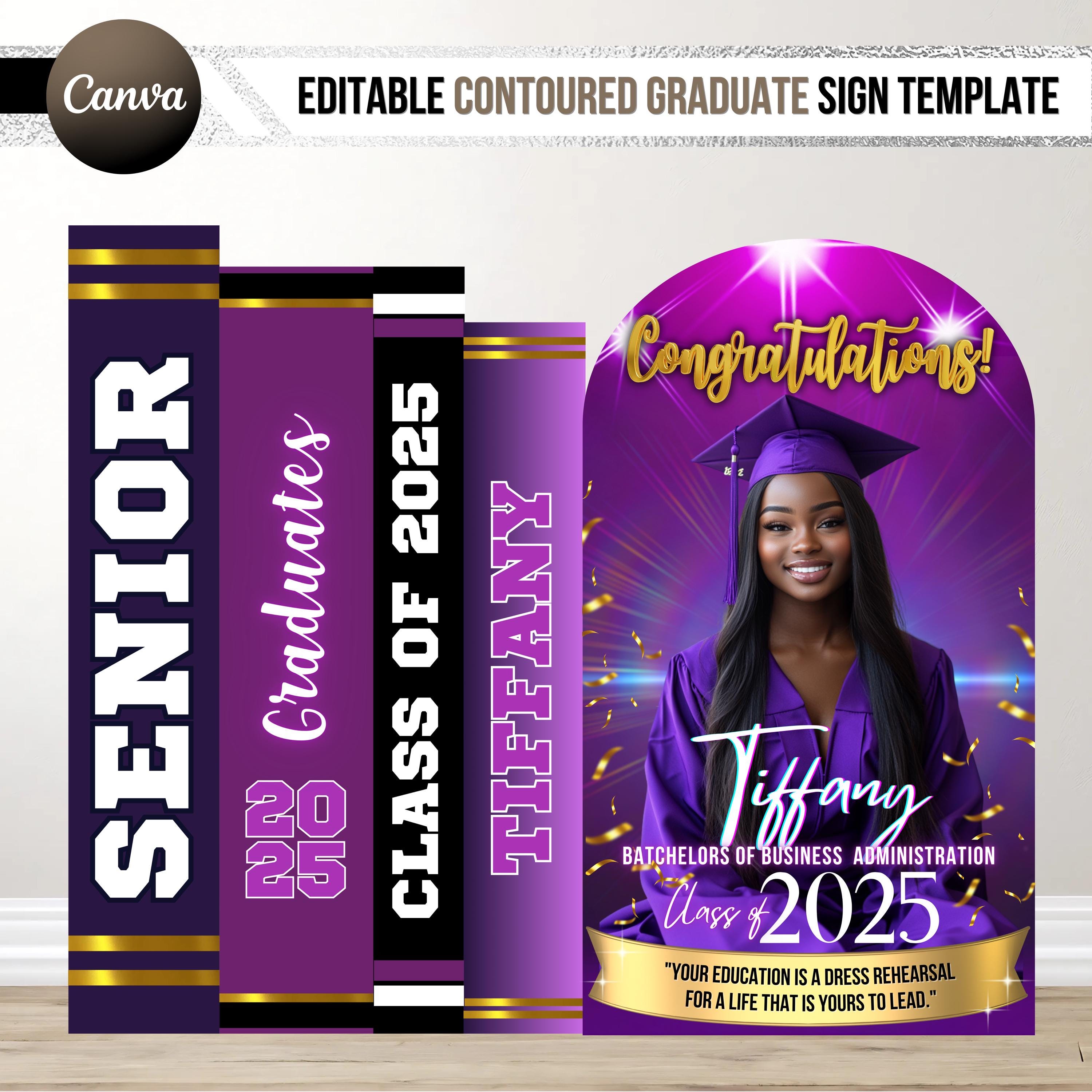 Custom Graduation Decor Bundle, Graduation Books Editable Canva ...