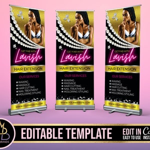 Retractable Banner Template Canva, Roll Up Banner Editable Template, DIY Retractable Banner, Pop Up Banner Pop Up Shop Custom Roll Up Banner