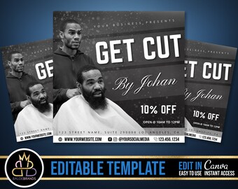 Barber Shop Template, Barber Editable Template, Hair Cut Template, Booking Barber Canva Templates, Haircut, Barber Price list, Social Media