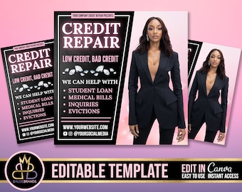 DIY Tax Class Flyer, Tax Services, Editable Template, Canva Flyer, Tax Preparation Credit Repair Tax Credit Repair Flyer, Social Media Post