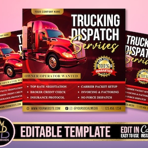Trucking Services Flyer, Trucking Dispatch, Coaching Flyer, Webinar flyer, Trucking Business, Truck Academy Flyer, Trucking Flyer, Business