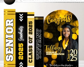 Custom Graduation Decor, Graduation Books Editable Canva, Graduate Panel Board, Grad Arch Foam Board, Backdrop Banner Prom Homecoming Arch
