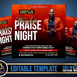 Church Conference Flyer, Editable Template, DIY Church Service Flyer, Sunday Pastor Service Invite, Church Invitation Preacher Church