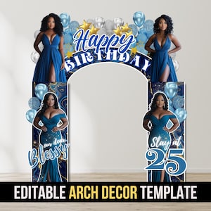 Birthday Entrance Arch, Welcome Decor, Editable Template Birthday Party Decor, Digital File Download Backdrop Banner, Birthday Sign Arch