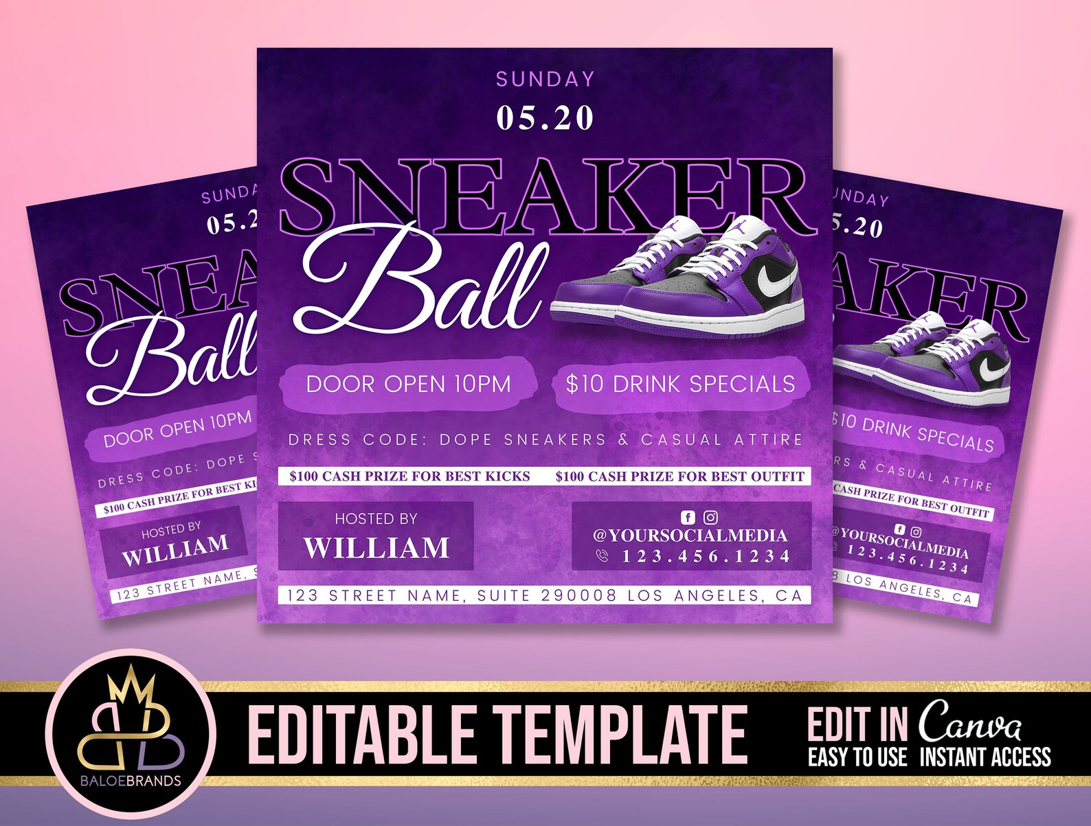 Editable Sneaker Ball Gala Sneaker Ball Invite Sneaker Ball Etsy