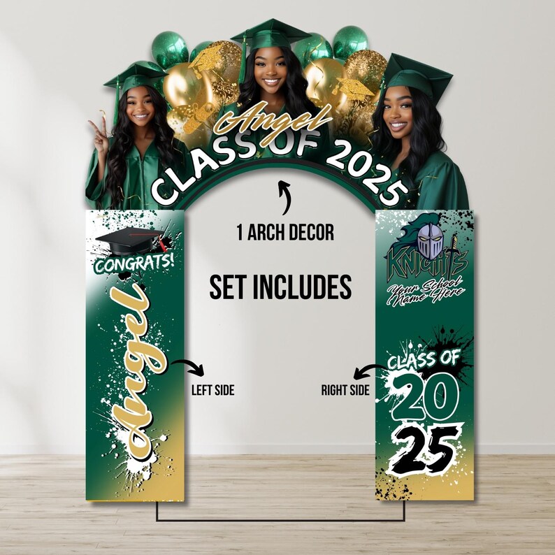 Graduation Arch Decor, Editable Template Grad Decor Party, Digital File ...