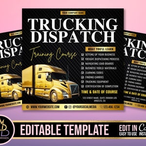 Trucking Services Flyer, Trucking Dispatch, Coaching Flyer, Webinar flyer, Trucking Business, Truck Academy Flyer, Trucking Flyer, Business
