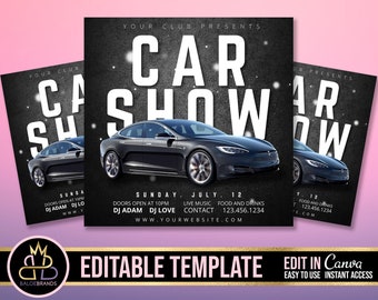 Auto Business Event, Editable Social Media Flyer, Car Show Event Invitation, Car Sale Template Flyer, DIY Canva Event Flyer, Car Party Show