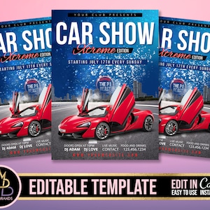 Auto Business Event, Editable Social Media Flyer, Car Show Event Invitation, Car Sale Template Flyer, DIY Canva Event Flyer, Car Party Show