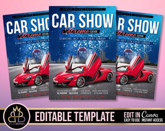 Auto Business Event, Editable Social Media Flyer, Car Show Event Invitation, Car Sale Template Flyer, DIY Canva Event Flyer, Car Party Show