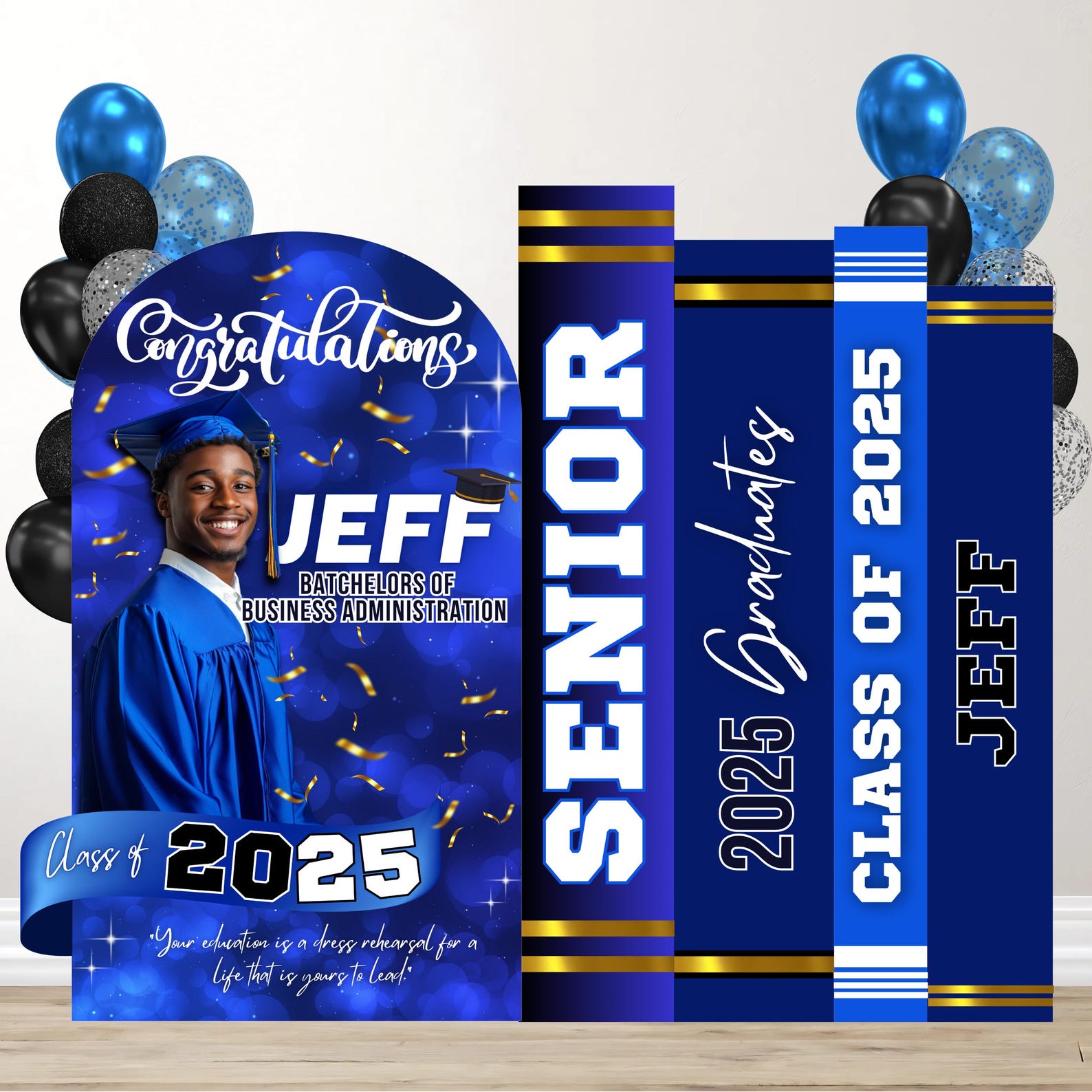 Grad Back Decor Custom Graduation Decor Bundle, Graduation Books Editable Canva ...